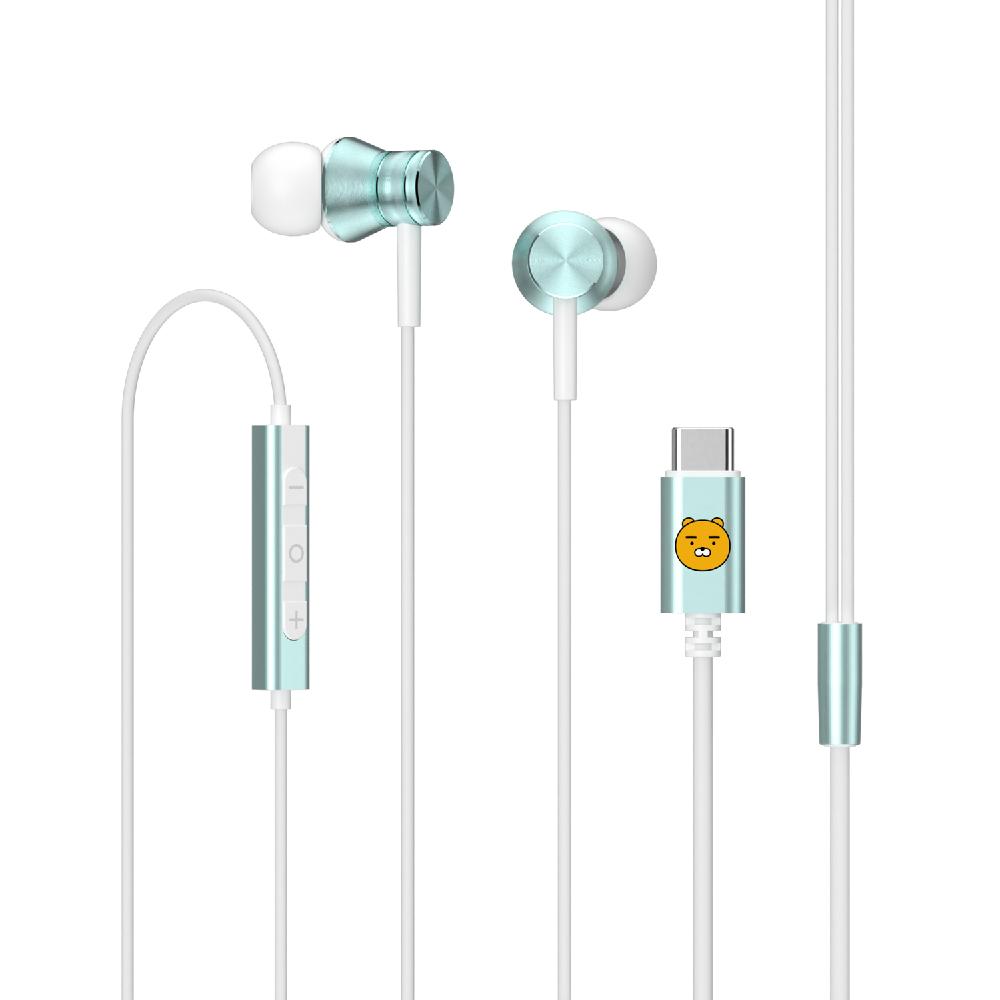 Kakao Friends Type-C Metal Earphones Clear Sound Durable Design Perfect Music Calls Official Quality